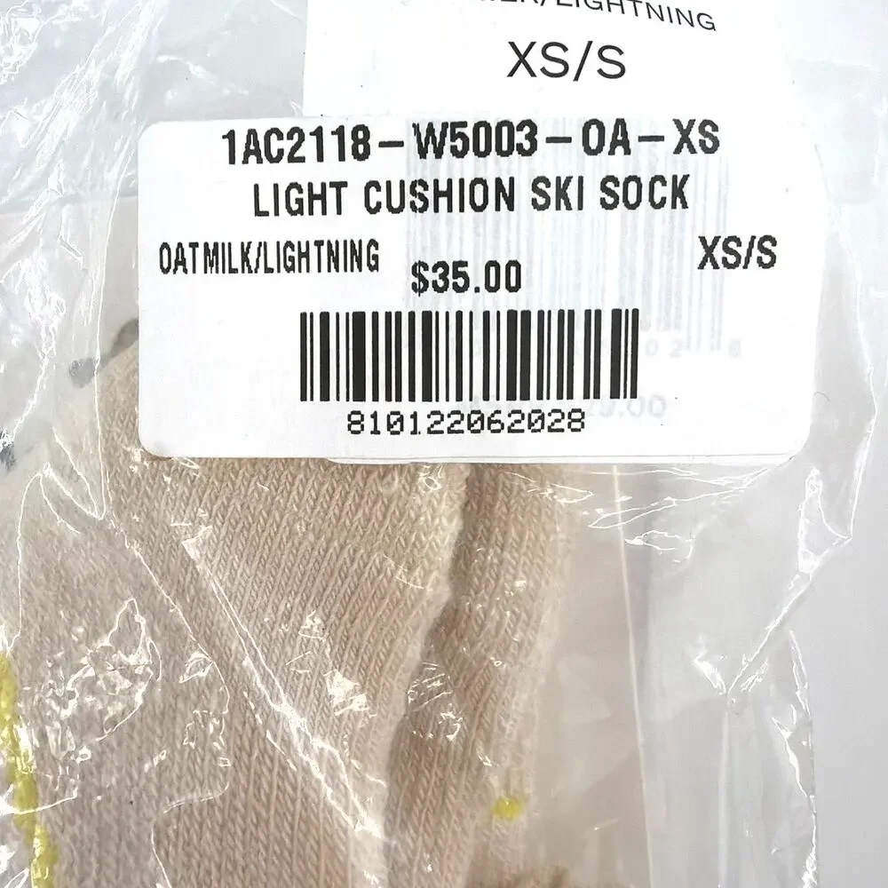 Halfdays Oatmilk Lightning Merino Light Cushion Ski Socks Size XS/S